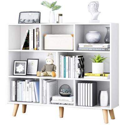 China Adjustable Modern White Wooden Floor Standing Book Shelves Storage (Other) Kids Bookcase For Living Room for sale