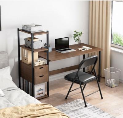 China combination computer desk with wooden storage shelf and metal computer table combination computer desk with storage shelf for sale