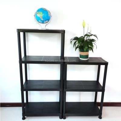 China Corrosion Protection Plastic Freestanding Shelving Unit Plastic Tier Shelf Price Manufacturer Garage Tools Storage Racks for sale