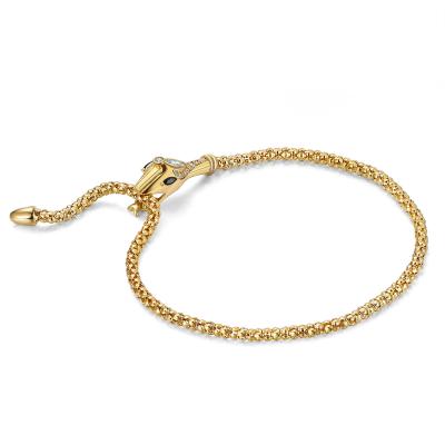 China Wholesale Hand-Polished Bracelets Women's Luxury 925 Sterling Silver Gold Plated 14K Hip Hop Chain Snake Bracelet For Girls for sale