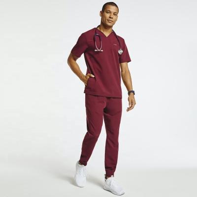 China Men's Breathable Custom Soft Plain Medical Nurse Scrub Suit Jogger Pants Nurse Uniform Scrub Jogger Hospital Wear Sets for sale