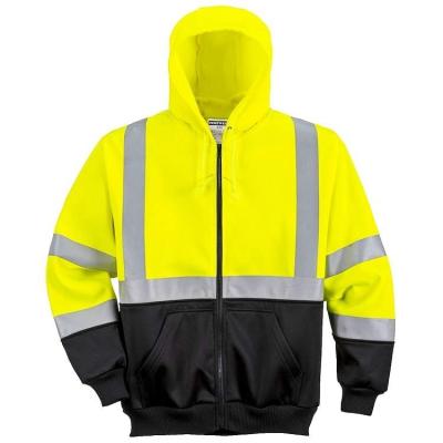 China Windproof Two Tone Hi-Force Zippered Working Hoodie For Workwear for sale