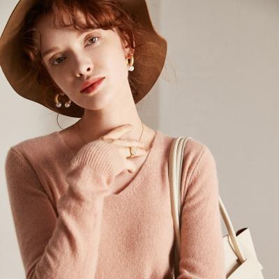 China 100% OEM Wholesale Ladies Classic Soft V-Neck Cashmere Sweater Anti-Wrinkle Factory Directly for sale