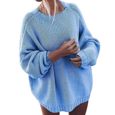 China 2021 New Model Crewneck Anti-Static Sweater Loose Basic Coat Plus Size Solid Color Cardigan Women Sweater Long Sleeve for sale