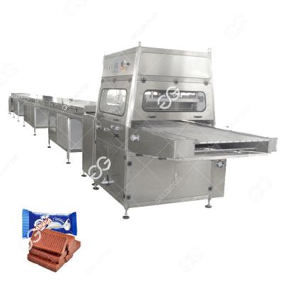 China Factory 0-10M/Min Wafer Stick Chocolate Candy Flavoring Coating Machine Chocolate Bottom Enrobing Machine for sale