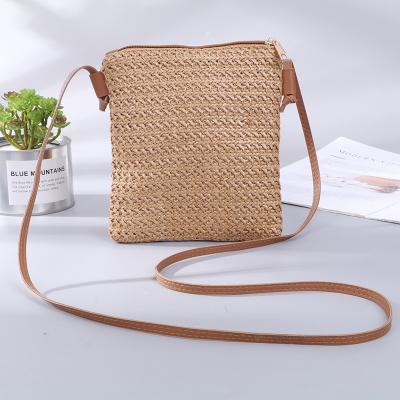 China Lightweight Synthetic Straw Bohemian Phone Crossbody Bag Daily Use Casual Woven Crossover bag small sling purse for sale