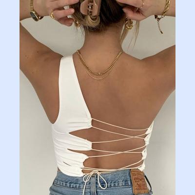 China Sexy QUICK DRY Hollow Out Backless Camisole Summer Women Summer Women Tops Tank Tops Slim Vest Wholesale Custom for sale