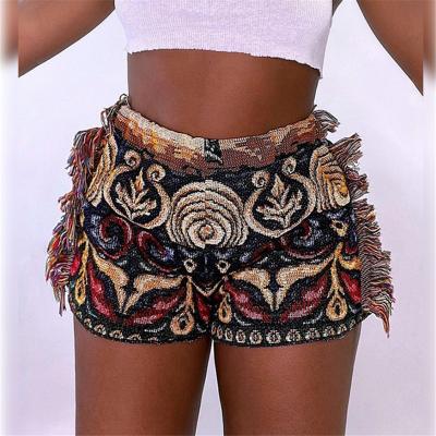 China Hot Selling High Quality Barbaric QUICK DRY Burrs Design Streetwear Print Casual Women's Tall Shorts With Female Pattern Shorts for sale