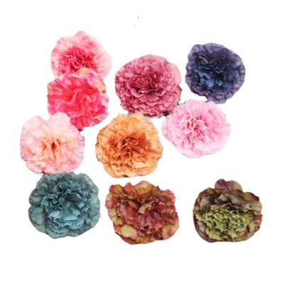 China Wedding Celebration Huiran Wholesale 7cm Artificial Carnation Silk Flowers Heads Wedding Party Decorative Decorations for sale