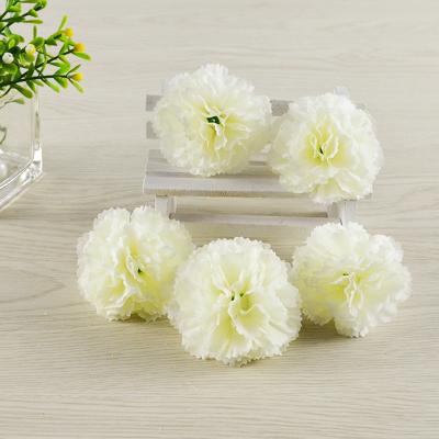 China Wholesale Colorful Silk Carnation Flower Artificial Flower Heads New Arrival Hydrangea Flower Heads For Wedding Decoration for sale