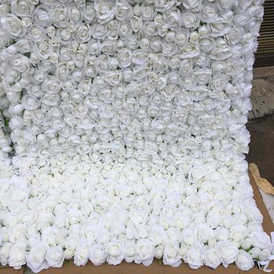 China Muslim Wedding Party Decoration Flower Wall Hanging Artificial Silk Rose And Hydrangea Panels For Backdrop Outdoor Wedding Decor for sale