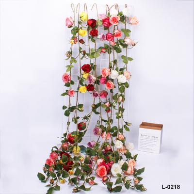 China Artificial Flower Garland Rose Flower Wedding Home Decoration Wedding Party 15 PCS Flower Heads for sale