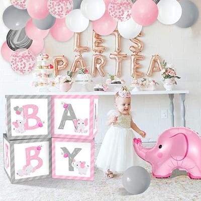 China Festival Decoration Pink Elephant Baby Shower Balloon Boxes Transparent Balloon Boxes Baby Shower Decoration for 2022 Girl Party Supplies for sale