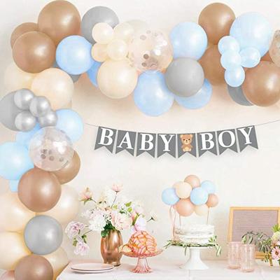 China Modern Teddy Bear Baby Shower Balloons Garland Kit Gender Reveal Decorations Baby Shower Party Arch Supplies for sale