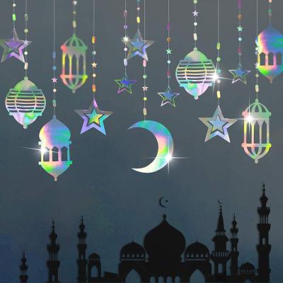 China 2022 Eid Mubarak Party Decor Paper Banner For Islamic Eid Banners Moon Decoration EID Mubarak Decorations Party Banner Ramadan Holiday Decorations for sale