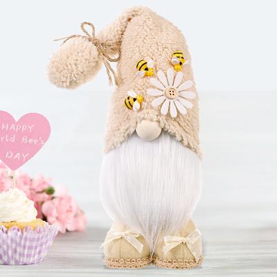 China Lovely Cute Faceless Handmade Bumble Bee Elf Doll Gnomes Bee Gnomes Ornaments Bee Gnome Spring Sunflower Doll Indoor Desktop Decor for sale