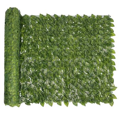 China Indoor and Outdoor Decoration Linwoo Artificial Hedge Green Fence Leaves Trellis Artificial Plant Watermelon Green Leaf Grass Fence For Backdrop for sale