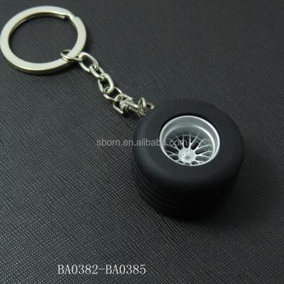 China Promotion Tire Shape Zinc Alloy Key Chain With Customized Logo for sale