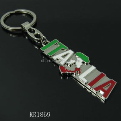 China Eco Friendly Italy Letters Shaped Metal Key Chain/Key Chains|/Key Holder for sale