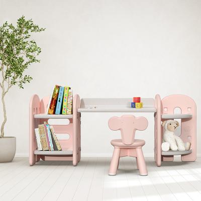 China ABST Modern Cheap Safety Study Plastic Multifunctional Desk With Shelf Table For Kids for sale