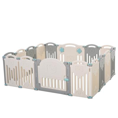 China ABST Cute Cheap Popular Indoor Plastic Folding Safety 6+1+1 New Easy Design Baby Playpen for sale