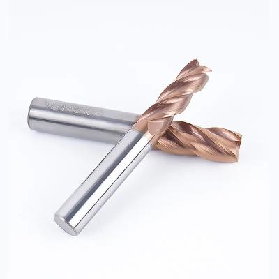 China CNC Milling Machining 10mm 55 HRC Cnc Machine Tools Tungsten Steel End Mill Milling Cutter For Metal Steel Iron for sale