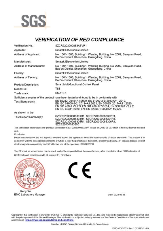 CE - SMATEK  ELECTRONICS  LIMITED