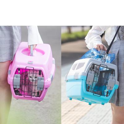 China Wholesale breathable production pet aviation box with a handle with a urine barrier to prevent overflow press the door lock for sale