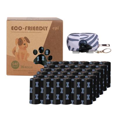 China Biodegradable Compostable Disposable Custom Stocked Printed Waste Eco Friendly Black Dog Poop Poo Waste Bag For Dogs for sale