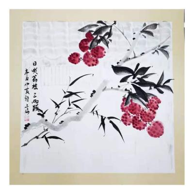 China Chinese traditional hand painting - lychee for sale