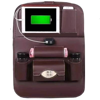 China Convenient Hot Sale 2021 4USB Car Backseat Organizer Bag With Table for sale