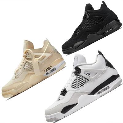 China New AJ 4 RETRO “LIGHT NING” Fashion 4s Men's Basketball Shoes Black Cat Sports Mens Trainers for sale