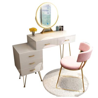 China Portable Dressing Table (Other) Adjustable White Dresser Furniture With Mirror And Stool for sale