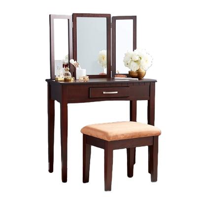 China (Other) Furniture Adjustable Home Makeup Dressing Table Set With 3 Piece Mirror And Stool for sale