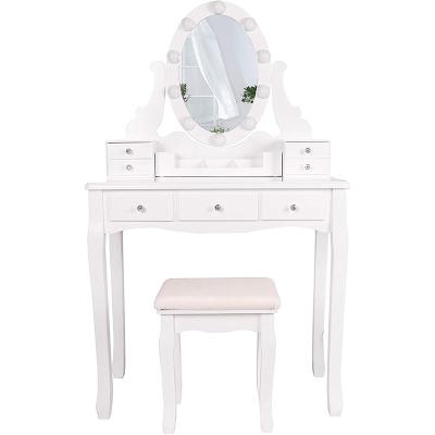 China Modern Furniture Bedroom Dressing Table(Size)Adjustable Cheap White Dressing Table Dresser For Girls for sale