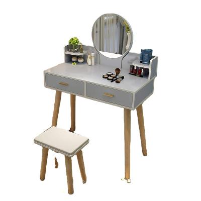 China (Other)Adjustable Bedroom Vanity Vanity Makeup Table with LED Mirror and Stool for sale