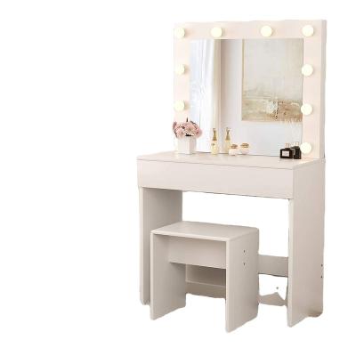 China (Size) Modern Adjustable Wooden Dresser Glass Wall Cabinet Mounted Dressing Table and Chair for sale