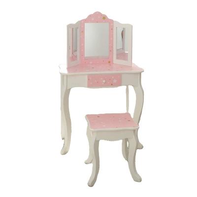 China Child Furniture Girls Wooden Dressing Table (Other) Adjustable Bedroom With Mirror And Stool for sale