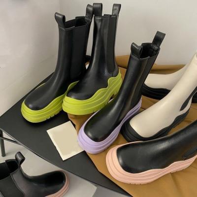 China New Trend Waterproof Chunky Ladies Winter Shoes Fashion Chelsea Platform Boots Luxury Thick Female Unique Ankle Boots for sale