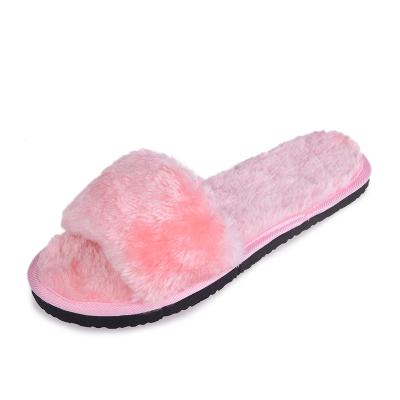 China Wholesale fashion trend fall and winter fur slippers women plush home daily fashion warm fur slippers for sale