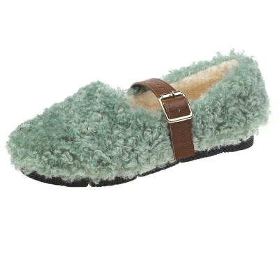 China CUSHIONING Factory Price New Autumn Women's Fur Shoes Fashion Flat Sole Casual Shoes for sale