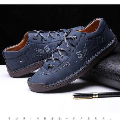 China Fashion Trend Men's Casual Shoes Low Top Business Casual Shoes Hand Sewn Men's Handmade Shoes for sale