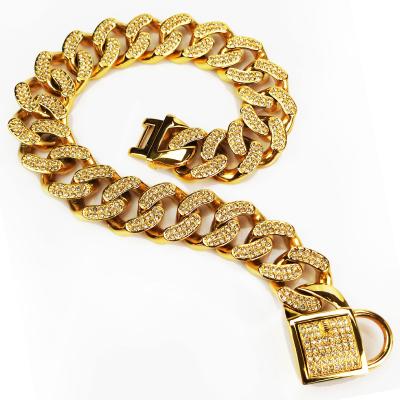 China Viable Manufacturers Direct Selling Stainless Steel Chain Link Cuban Dog Collar for sale