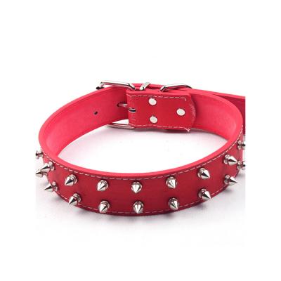 China Sustainable Good Quality Fashion Padded Leather Dog Collar Studded Leather Dog Collars for sale