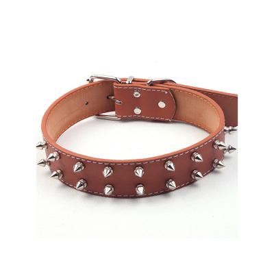 China Viable Wholesale Custom Leather Luxury Dog Collars Pu Leather Dog Collar for sale