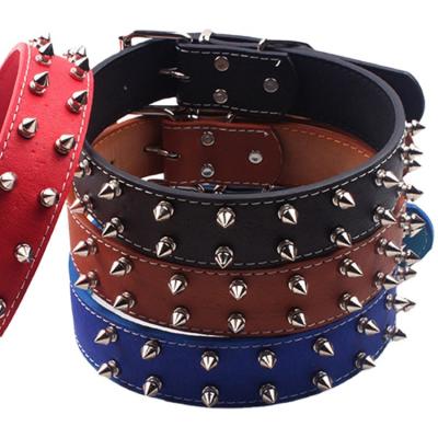 China Viable Professional Good Prices Leather Dog Collar Leash Set Faux Leather Dog Collar for sale