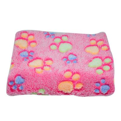 China Soft Winter Coral Fleece Dog Cushion Blanket Breathable Pet Blanket Paw Print Cats Cover Warm Blanket For Small Medium Large Dogs Mat for sale