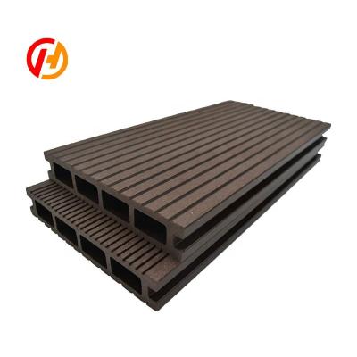 China Slip-proof WPC Decking Flooring Board 3D Wood Texture Outdoor Embossing Waterproof Plastic Composite Flooring for sale