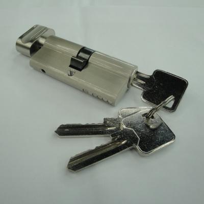 China 70mm Euro Profile Single Brass Cylinder with 3 brass normal keys  SN color for sale