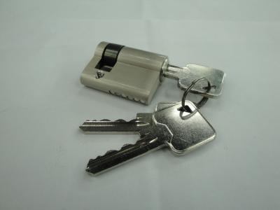 China 40mm(30*10) Euro Profile  Brass Half Cylinder Lock with 3 brass normal keys Surface finish SN for sale